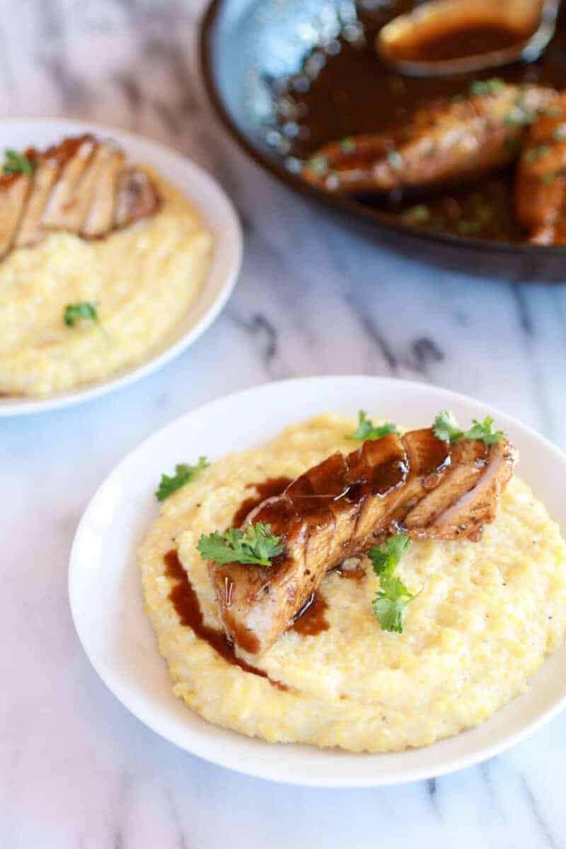 Balsamic Orange Glazed Chicken with Creamy Goat Cheese Polenta-1