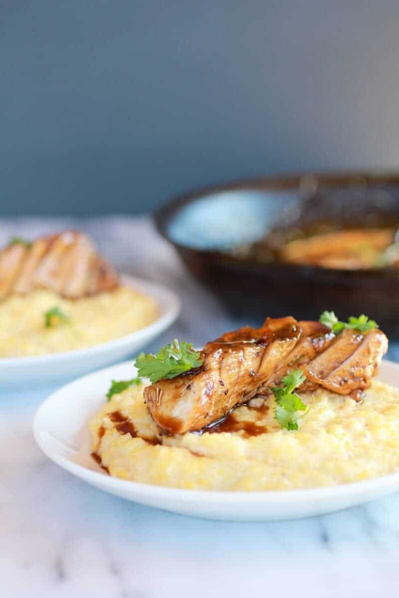Balsamic Orange Glazed Chicken with Creamy Goat Cheese Polenta-4