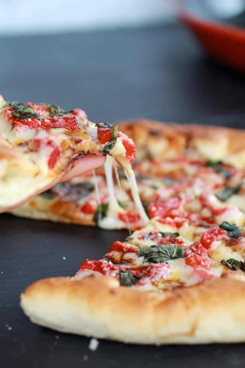 Green Olive Pesto Pizza