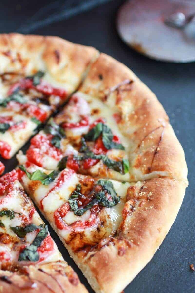 Green Olive Pesto Pizza