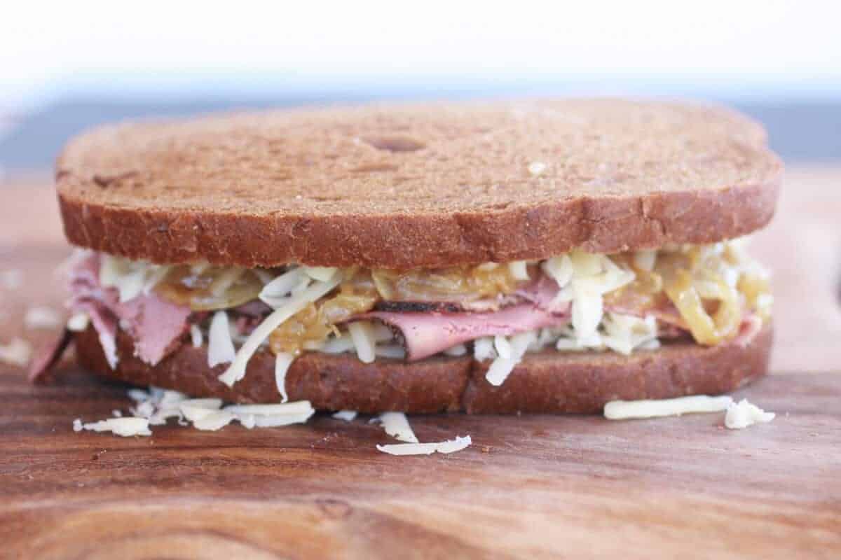 Pastrami and Caramelized Onion Grilled Cheese-3