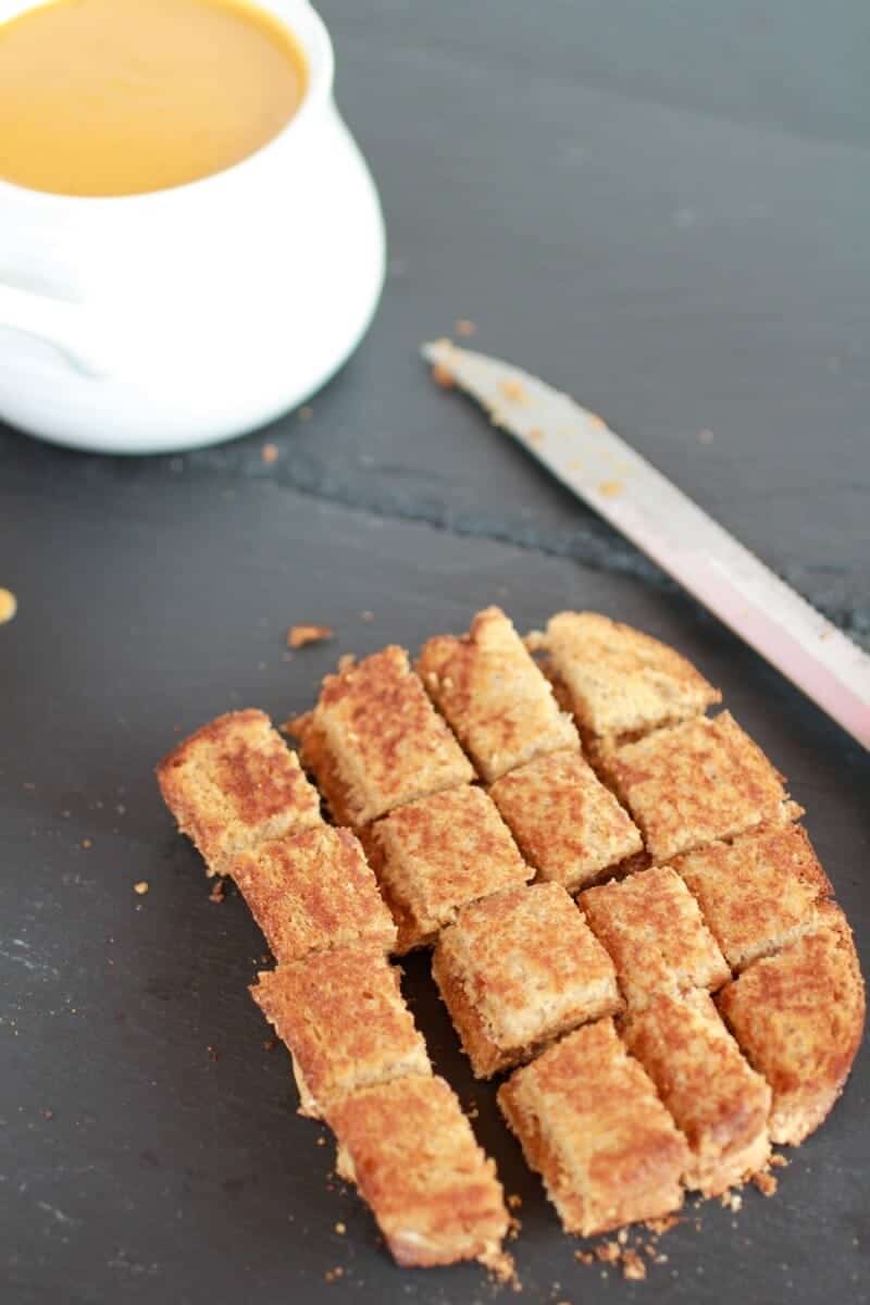 Sweet Potato Peanut Soup with Peanut Butter Croutons-2