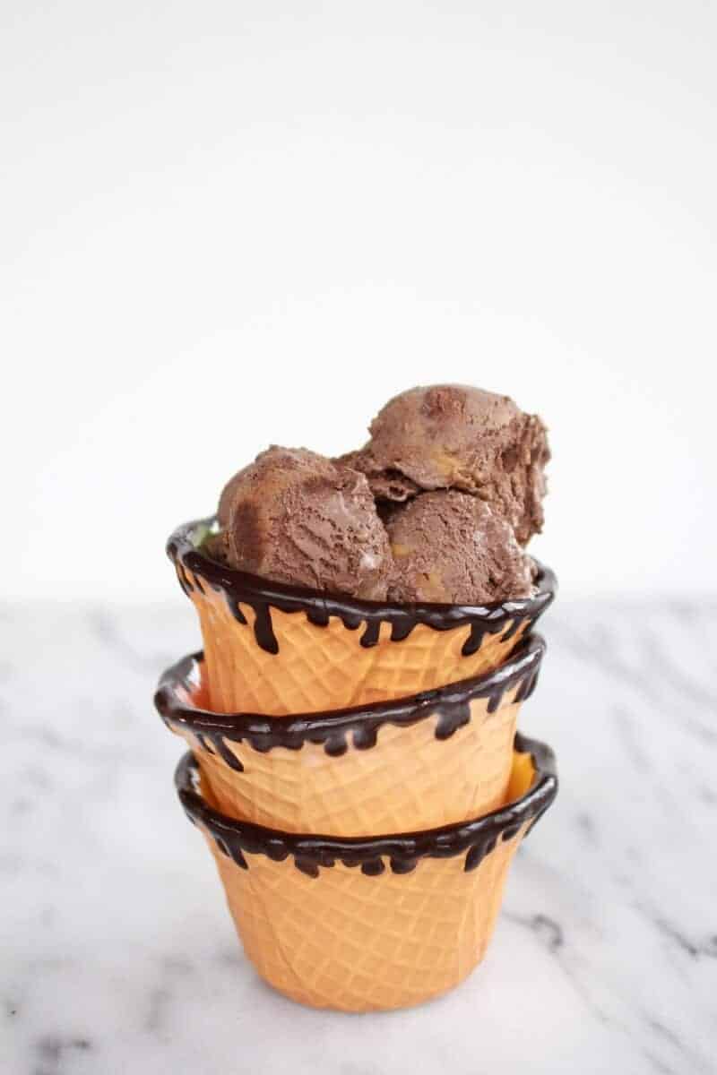 Chocolate Peanut Butter Swirl Fudge Brownie Ice Cream https://fatburn.fit/