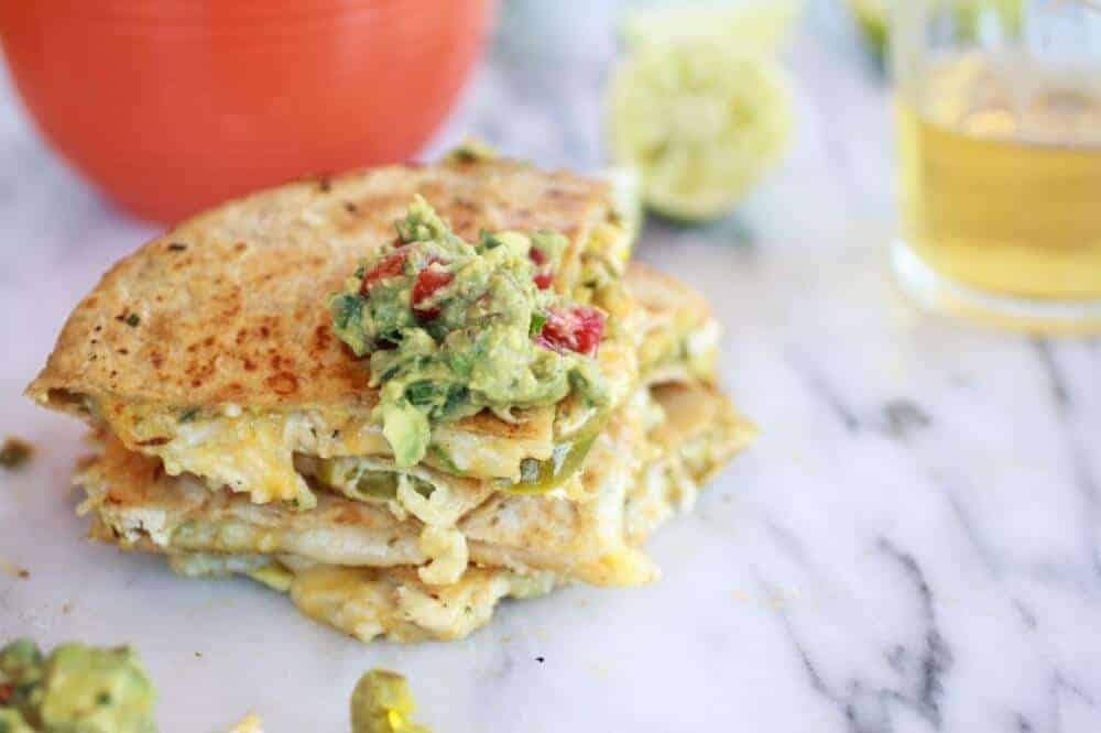 Margarita Chicken Quesadilla with Margarita Guacamole https://fatburn.fit/