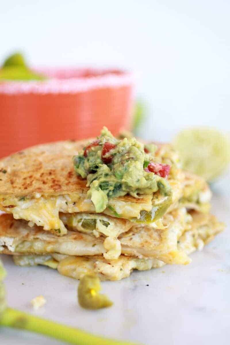 Margarita Chicken Quesadilla with Margarita Guacamole https://fatburn.fit/