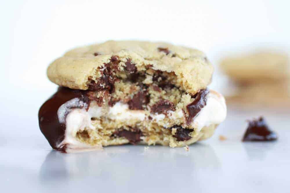 Hot Fudge Chocolate Chip Cookie Cookie Dough Ice Cream Sandwich | https://fatburn.fit/