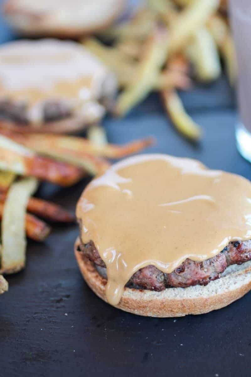 Peanut Butter Burgers with Slim Jim Fries and Chocolate Malted Milkshake | https://fatburn.fit/