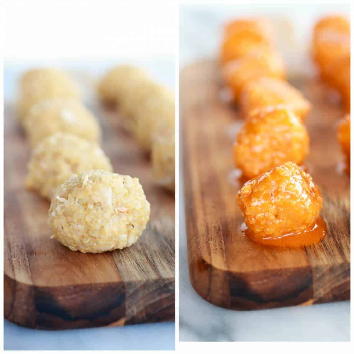 Crispy Buffalo Quinoa Bites Salad | https://fatburn.fit/