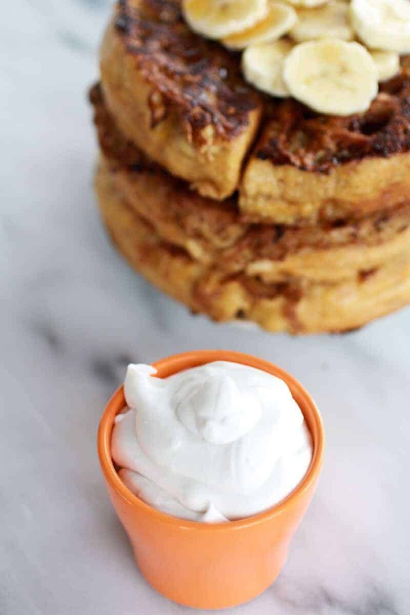 caramelized coconut banana bread waffle french toast | https://fatburn.fit/