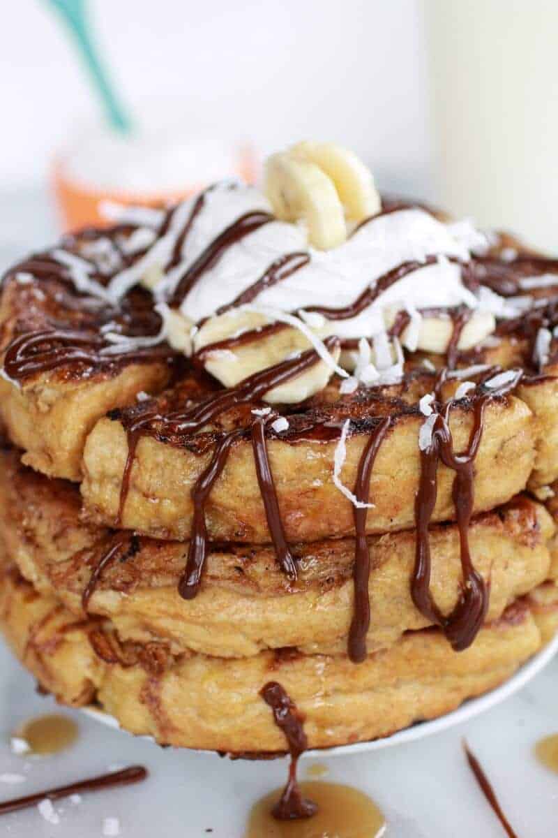 caramelized coconut banana bread waffle french toast | https://fatburn.fit/