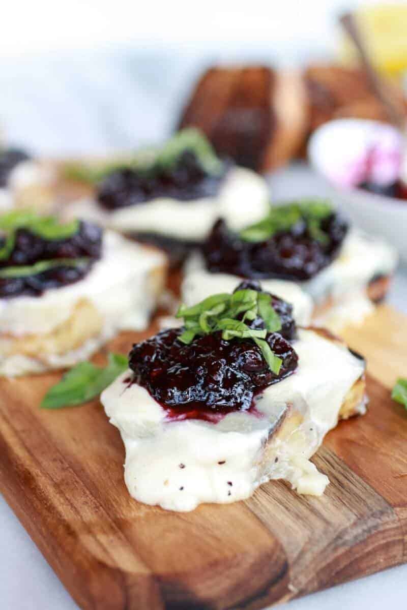 Blueberry Basil Balsamic Mozzarella Crisps | halfbakedharvest.com