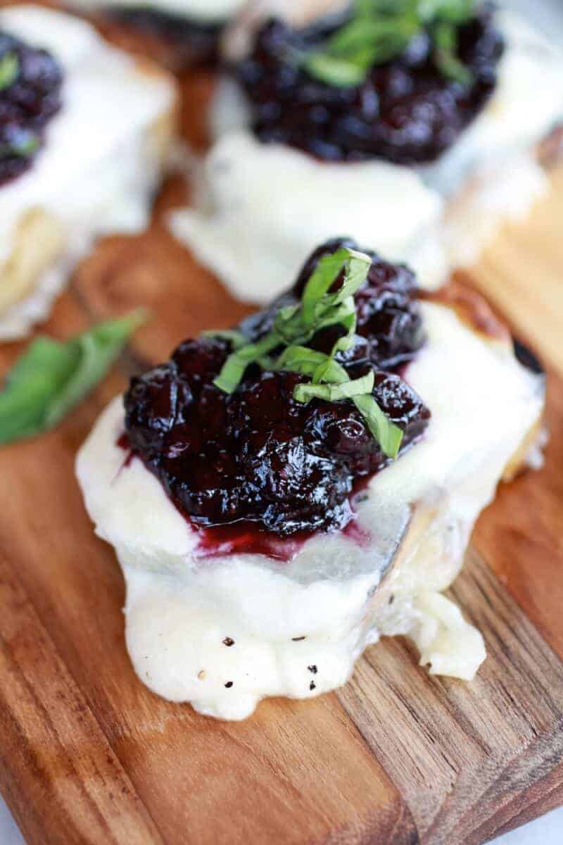 Blueberry Basil Balsamic Mozzarella Crisps | halfbakedharvest.com