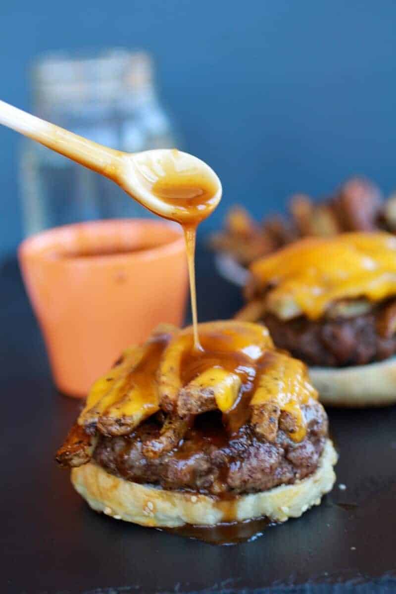 French Fry Bourbon Burgers | halfbakedharvest.com