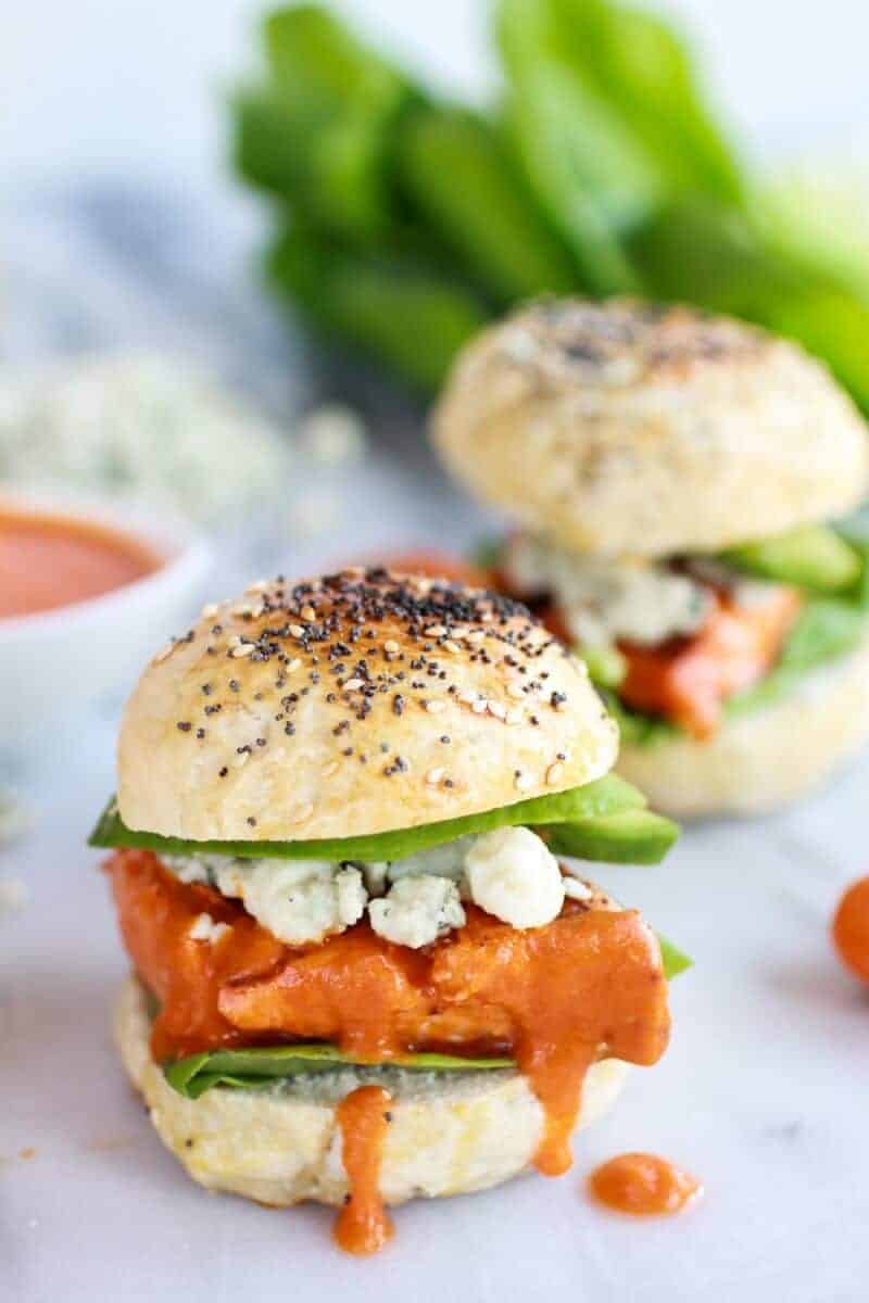 Crispy Buffalo Style Salmon Sliders | halfbakedharvest.com