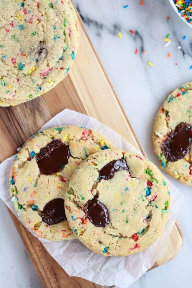 Giant Hot Fudge Ice Cream Sundae Cookies | halfbakedharvest.com