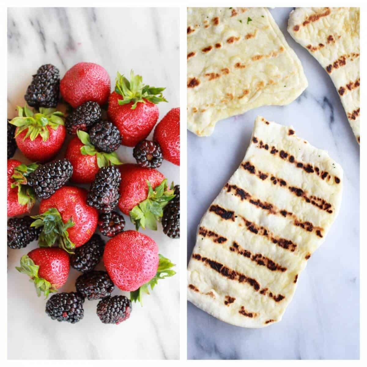 Grilled Blackberry, Strawberry, Basil and Brie Pizza Crisp | halfbakedharvest.com