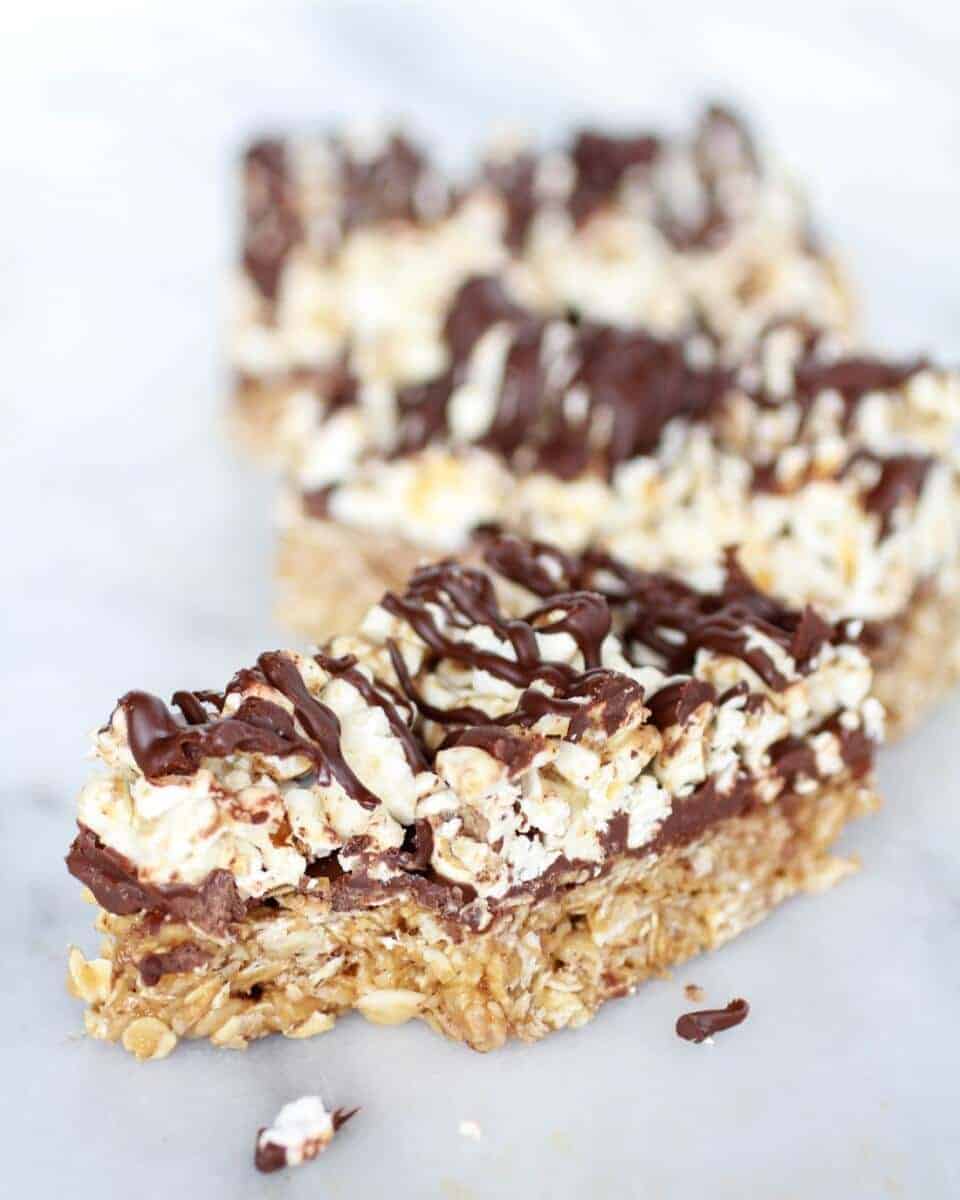 Dark Chocolate Cappuccino Popcorn Granola Bars | halfbakedharvest.com/