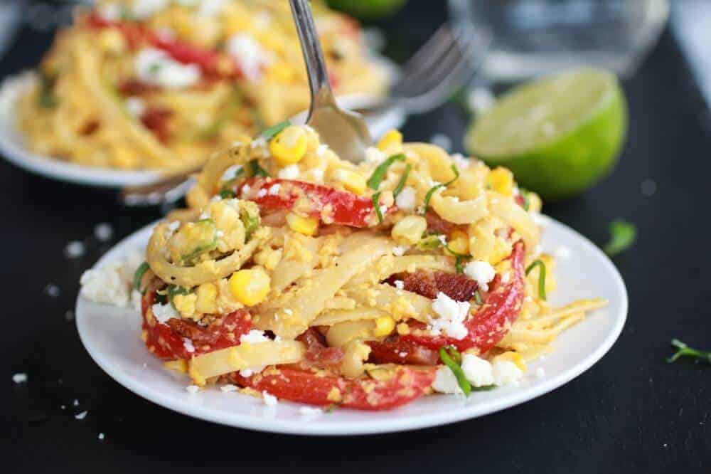 Summer Grilled Mexican Street Corn Fettuccine | halfbakedharvest.com