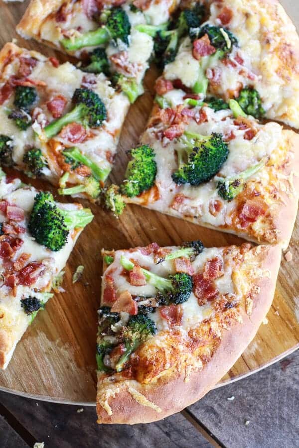 Chipotle Pumpkin and Broccoli Pizza with Bacon + Gouda Cheese (+ A Giveaway!) | halfbakedharvest.com