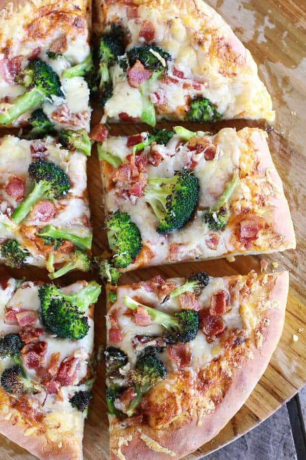 Chipotle Pumpkin and Broccoli Pizza with Bacon + Gouda Cheese (+ A Giveaway!) | halfbakedharvest.com