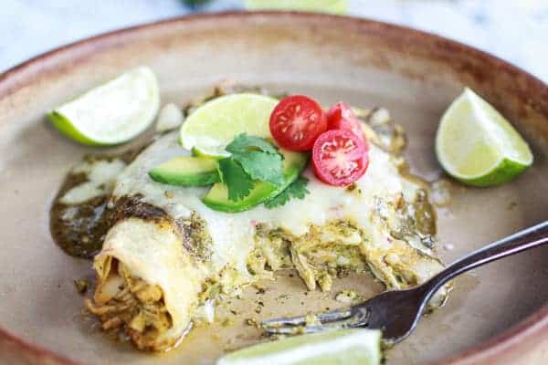 Creamy Avocado + Hatch Chile Chicken Charred Corn Crepechiladas | halfbakedharvest.com