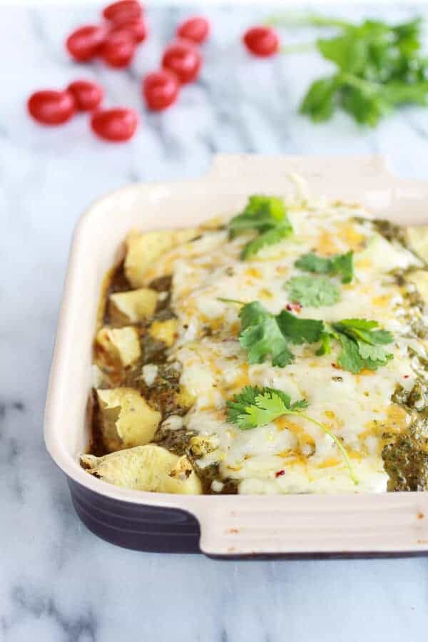 Creamy Avocado + Hatch Chile Chicken Charred Corn Crepechiladas | halfbakedharvest.com