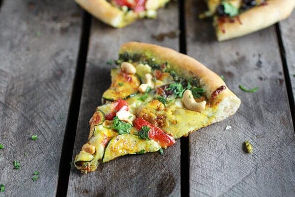 Moroccan Roasted Garlic Pesto and Cashew Pizza | halfbakedharvest.com