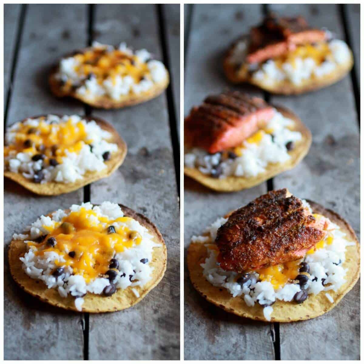 Caribbean Jerk Salmon Tostadas with Grilled Pineapple Peach Coconut Salsa | halfbakedharvest.com