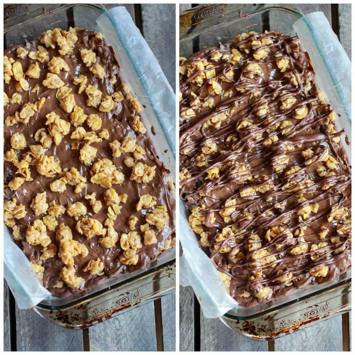 Chewy Chocolate Drenched Peanut Butter Cornflake Crunch Fudge Brownies | halfbakedharvest.com