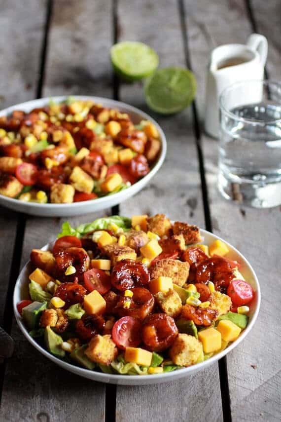 Spicy Beer and Butter Shrimp + Cornbread Panzanella Salad | halfbakedharvest.com