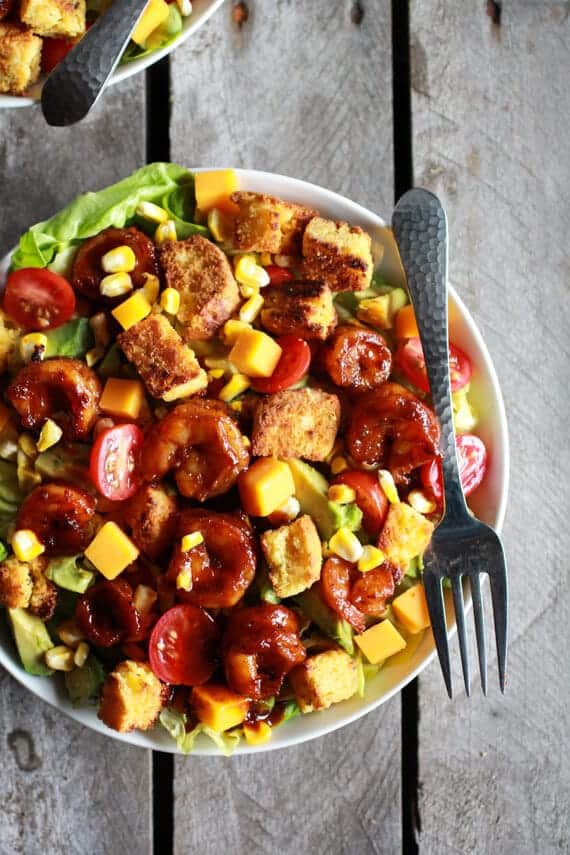 Spicy Beer and Butter Shrimp + Cornbread Panzanella Salad | halfbakedharvest.com