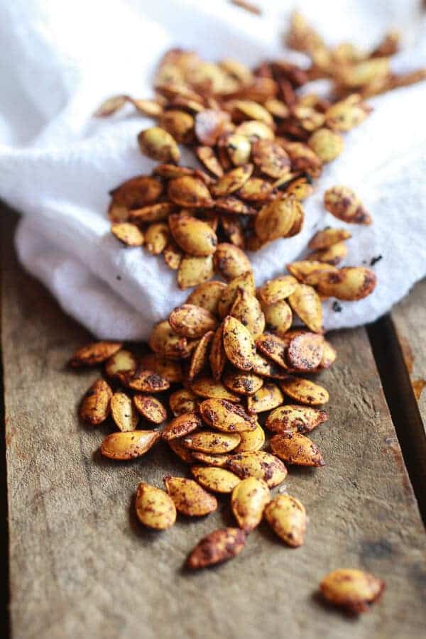 Crispy Kale Roasted Autumn Salad with Brie Grilled Cheese Croutons | halfbakedharvest.com