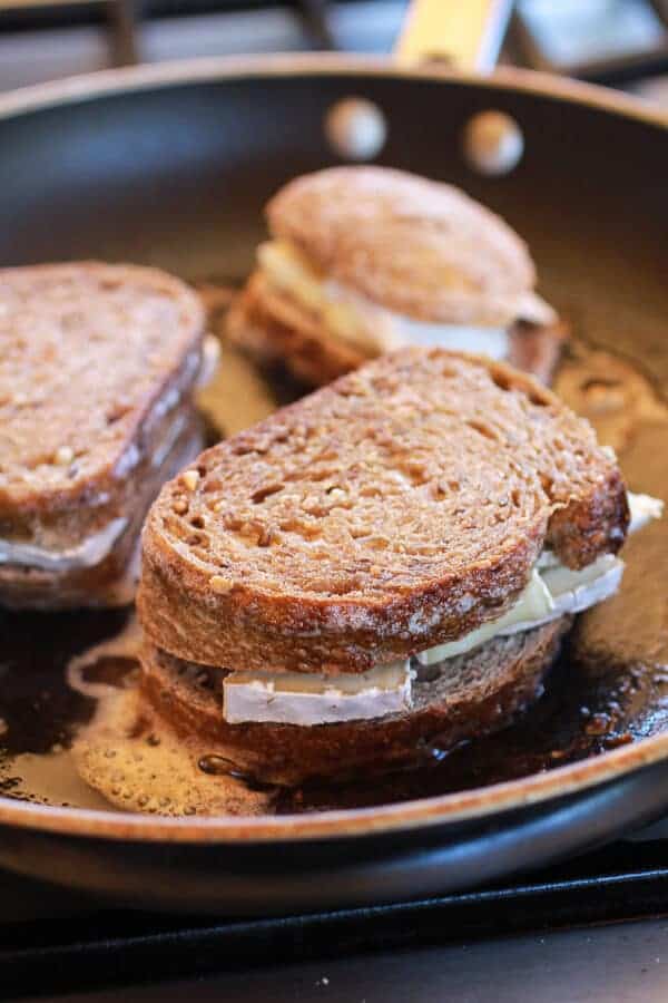 Crispy Kale Roasted Autumn Salad with Brie Grilled Cheese Croutons | halfbakedharvest.com