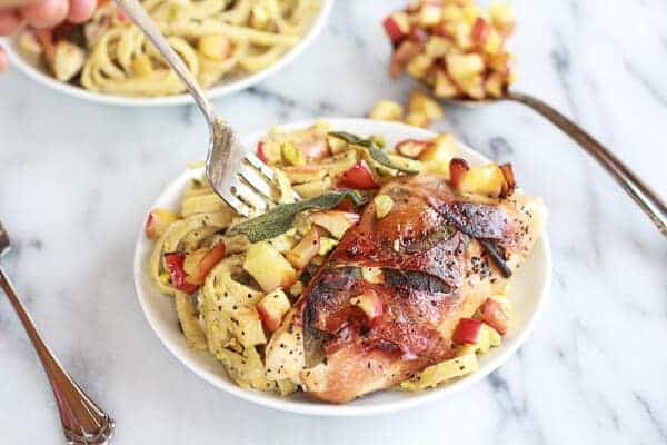 Crispy Prosciutto and Sage Wrapped Chicken with Creamy Pistachio Noodles | halfbakedharvest.com