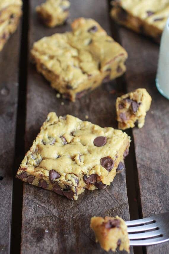 Whole Wheat Chocolate Chip Pumpkin Cookie Bars | halfbakedharvest.com