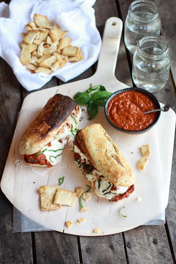 Easy Burrata Cheese Stuffed Spicy Meatball Subs | halfbakedharvest.com
