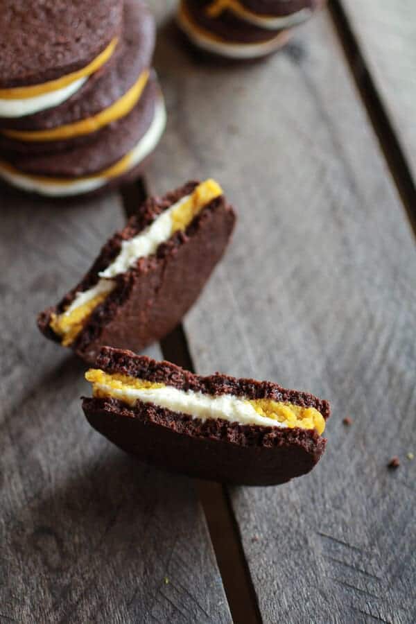 Double Stuffed Pumpkin Pie Oreos | halfbakedharvest.com