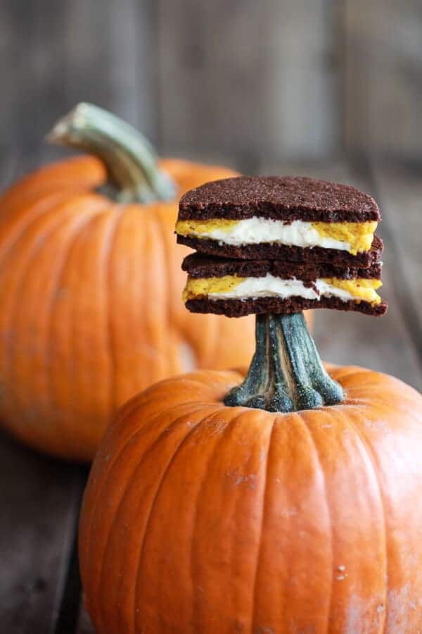 Double Stuffed Pumpkin Pie Oreos | halfbakedharvest.com