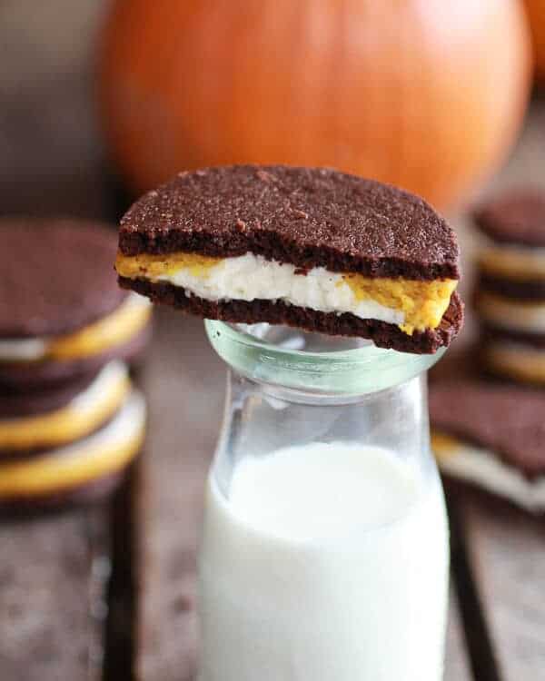 Double Stuffed Pumpkin Pie Oreos | halfbakedharvest.com