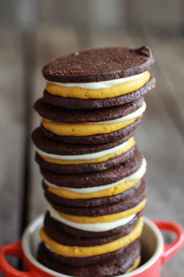 Double Stuffed Pumpkin Pie Oreos | halfbakedharvest.com