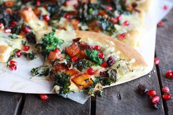 Caramelized Butternut, Crispy Kale + Fontina Pizza | halfbakedharvest.com