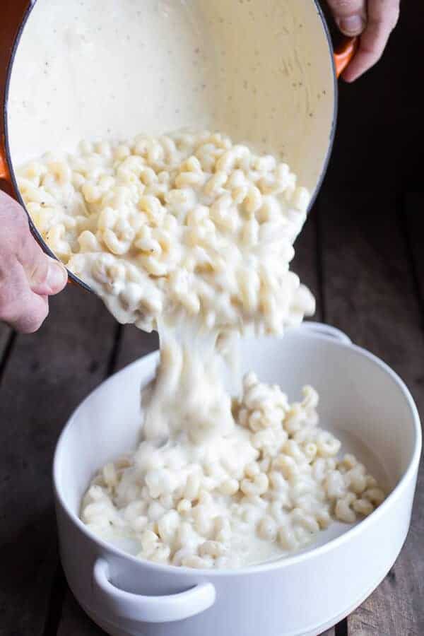Creamy Brie Four Cheese Mac and Cheese with Buttery Ritz Crackers | halfbakedharvest.com