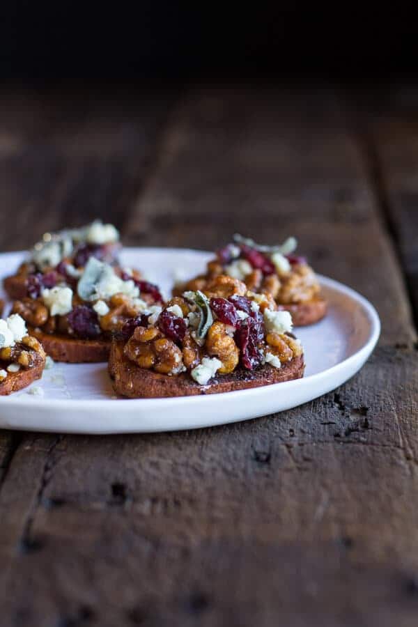 Curried Sweet Potato Rounds with Honeyed Walnuts, Cranberries and Blue Cheese | halfbakedharvest.com