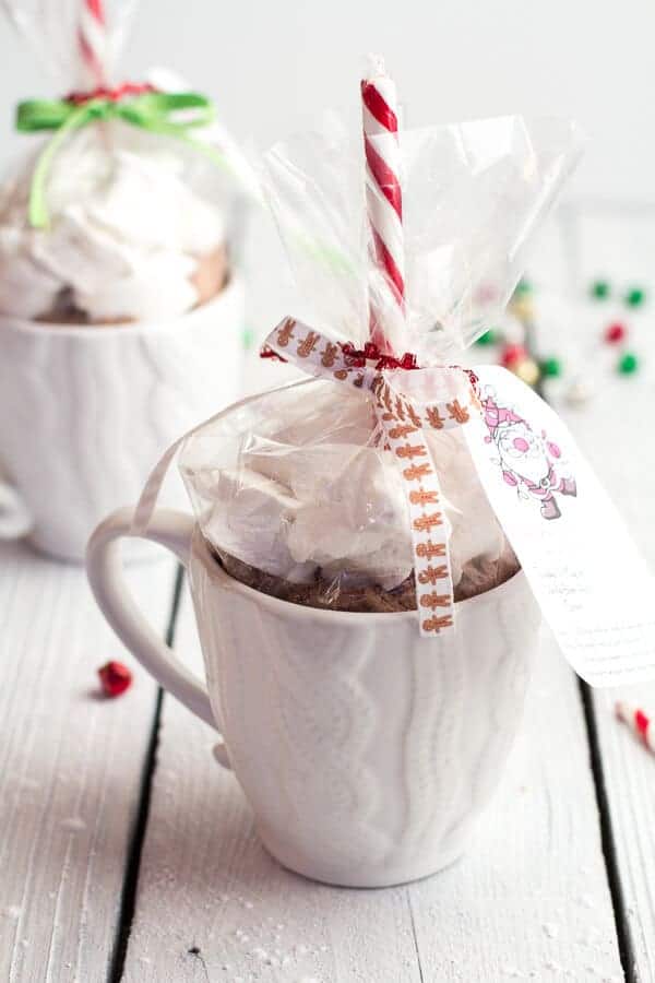 Homemade Holiday Gifts- Easy Double Chocolate Vanilla Bean Hot Cocoa Mugs + Marshmallows | halfbakedharvest.com