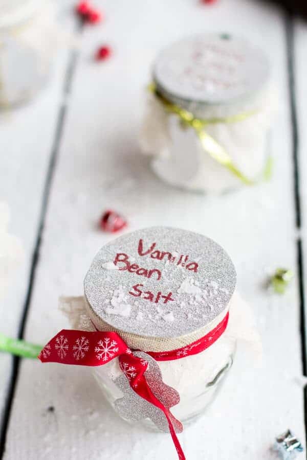 Homemade Holiday Gifts: Vanilla Bean Salt + Vanilla Bean Sugar | halfbakedharvest.com