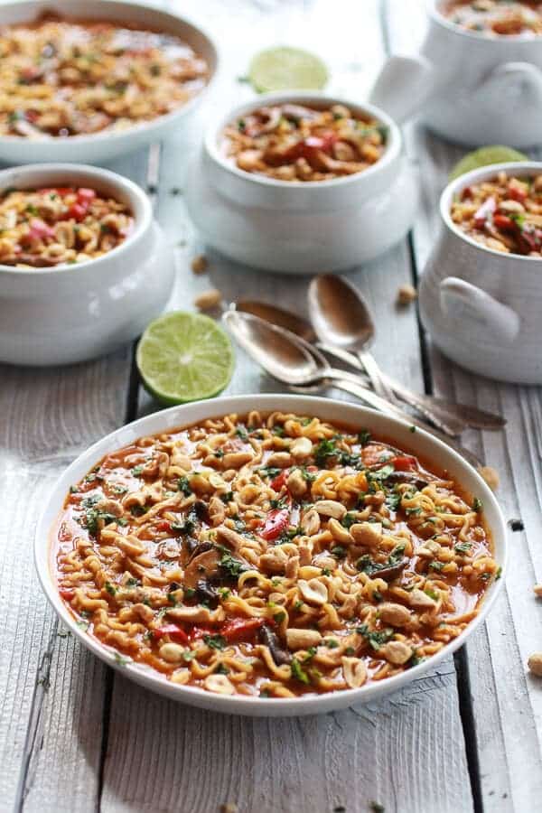 Thai Peanut Chicken and Ramen Noodle Soup | halfbakedharvest.com