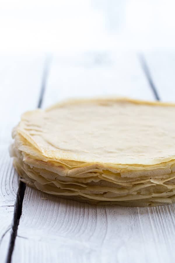 Toasted Coconut Cream Rum and Chocolate Mousse Crepe Cake | halfbakedharvest.com