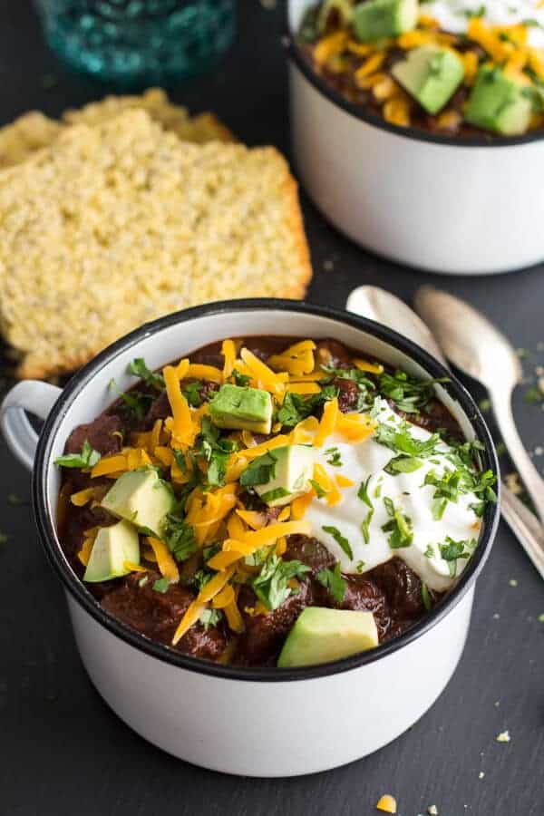Big Time Jalapeño Lime Black Bean Texas Chili | halfbakedharvest.com