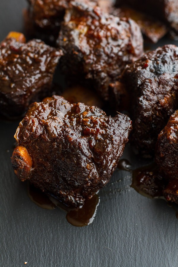Crockpot Curried Thai Short Rib Lettuce Wraps with Peanut Sauce + Mango Salsa | halfbakedharvest.com