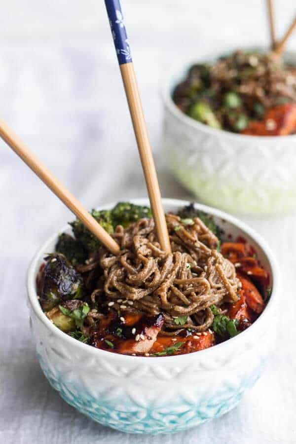 Hoisin Caramelized Salmon and Sesame Soba Noodle Bowls | halfbakedharvest.com